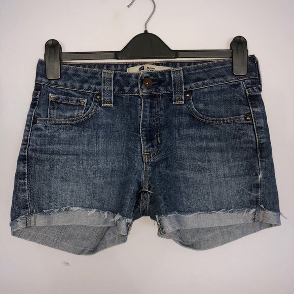 GAP Pants - Gap Jean Shorts Womens 4 Curvy Low Rise Cuffed Cut Off Medium Wash Blue Denim